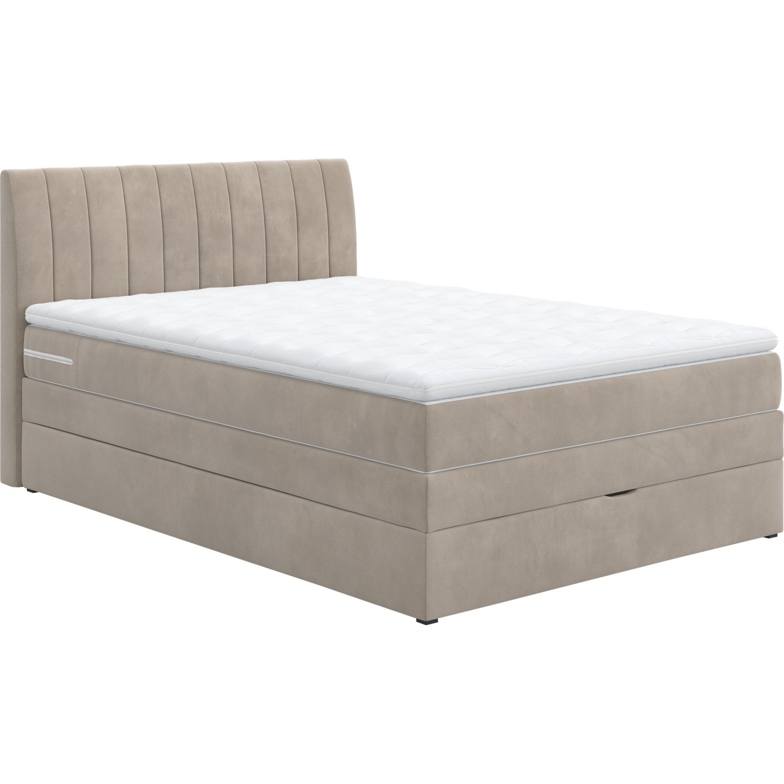Boxspringbett Shark Stoff sand 140 x 200