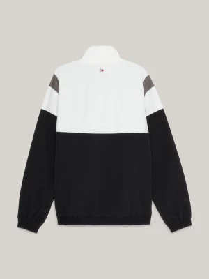 Jaqueta esportiva de nylon reciclado com blocos de cores