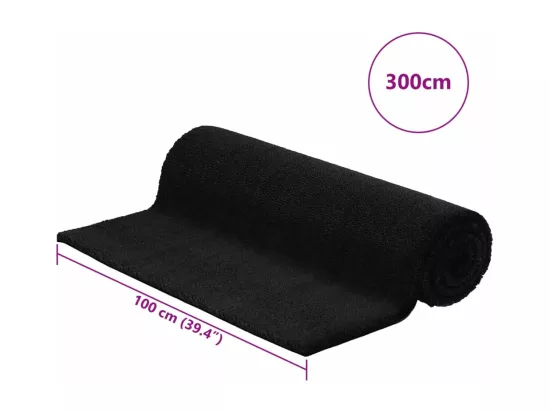 Tapis de porte noir 100x300 cm fibre de coco touffeté
