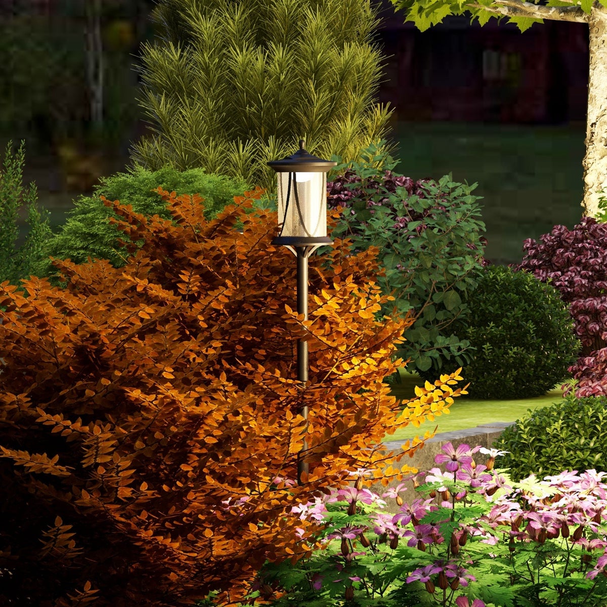 Outsunny Solar Tuinlantaarn 127 cm Tuinlamp met Koel Wit LED-licht, Padverlichting met Lichtsensor, Tuinlamp, IP44 Waterdicht, voor Buitengebruik, 17L x 17B x 127H cm, ABS, Polycarbonaat, Zwart