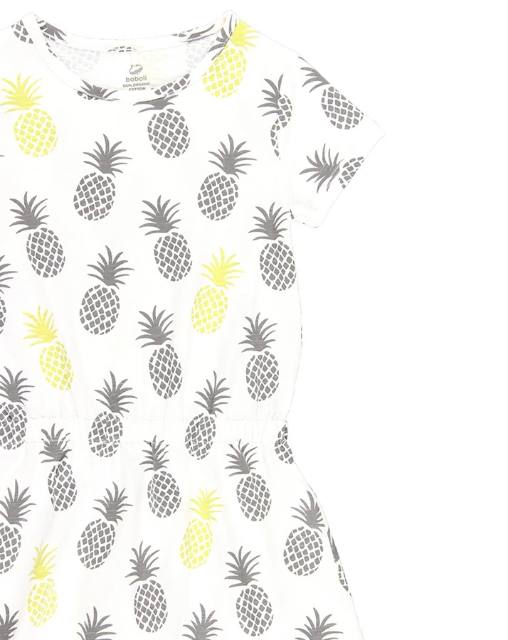 Kleid PINEAPPLE TIME AOP in weiß/blau