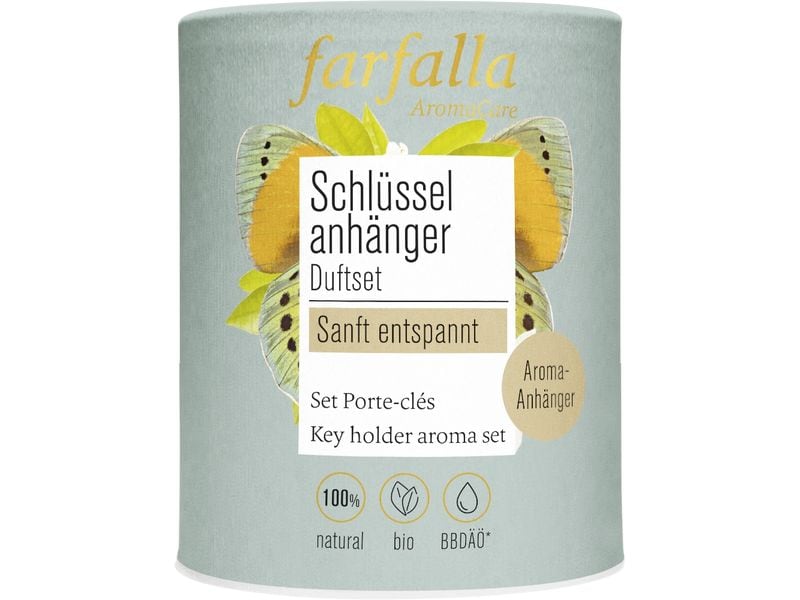 Farfalla Duft-Öl Set & Schlüsselanhänger Sanft entspannt Praktisches Set mit Schlüsselanhänger