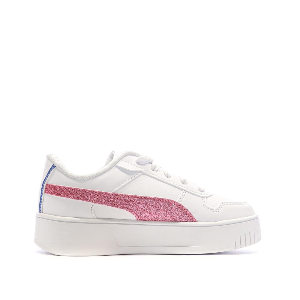 Puma Baskets Blanches/Roses Fille Puma Carina