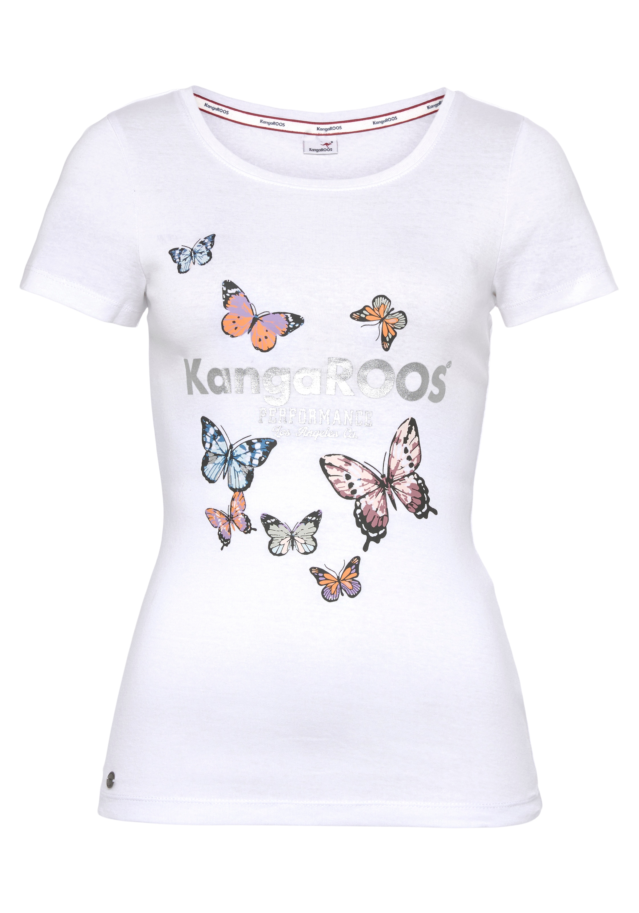 KangaROOS T-Shirt , Kurzarm,  körpernahe Passform,  aus Rippware