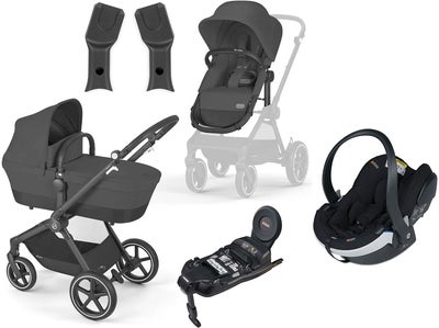 Cybex EOS Lux Duovogn inkl. BeSafe iZi Go Modular X2 & Base, Black/Moon Black