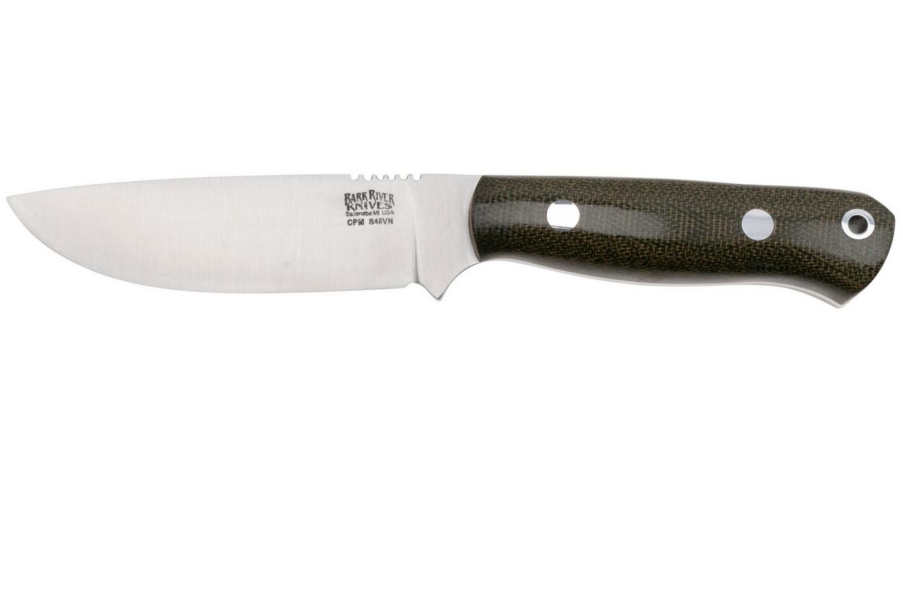 Bark River Bravo Necker II CPMS45VN Green Canvas Micarta, vaststaand mes