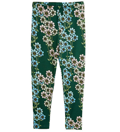 Mini Rodini Leggings - Daisys aop -  Grøn