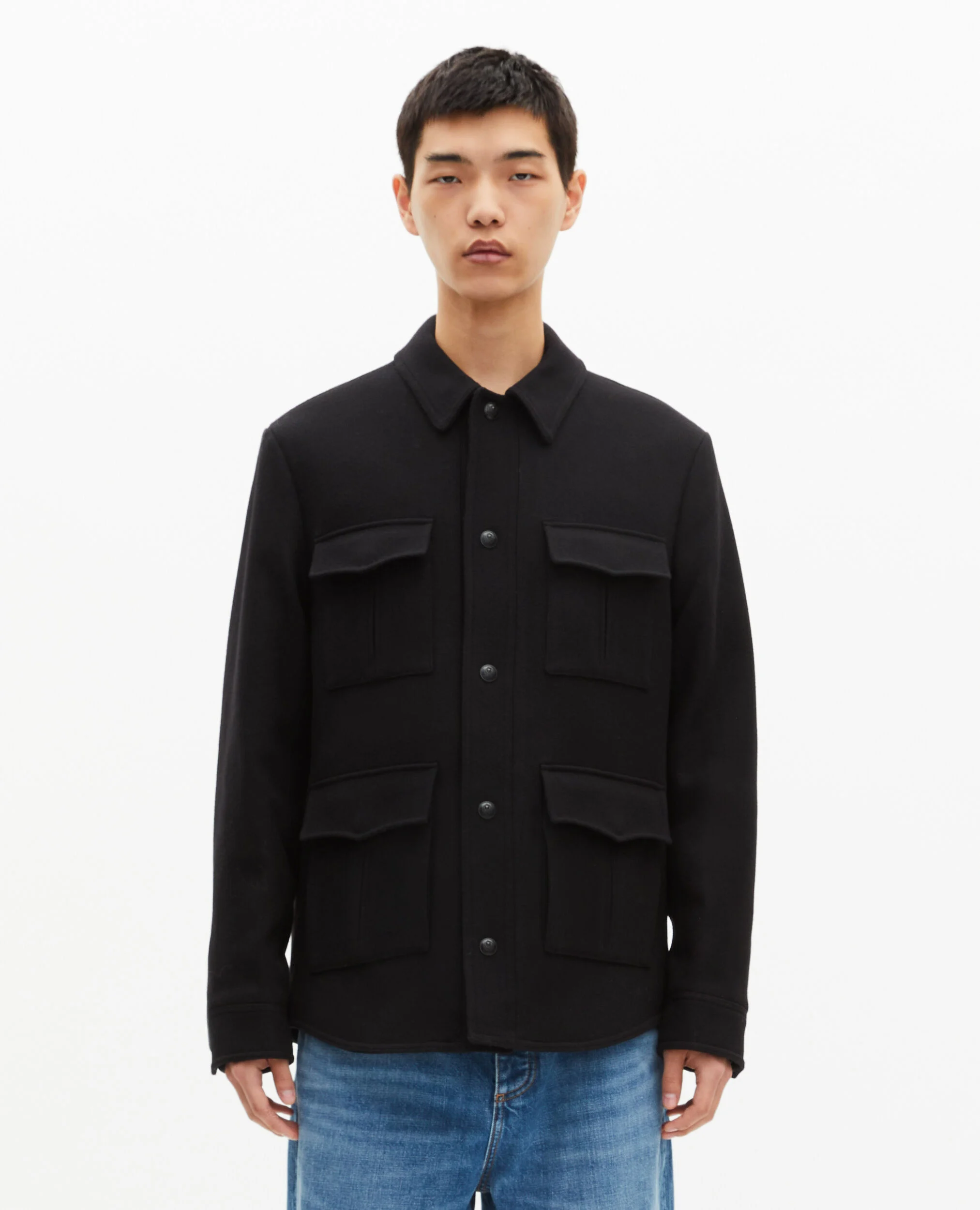 Surchemise en laine noire