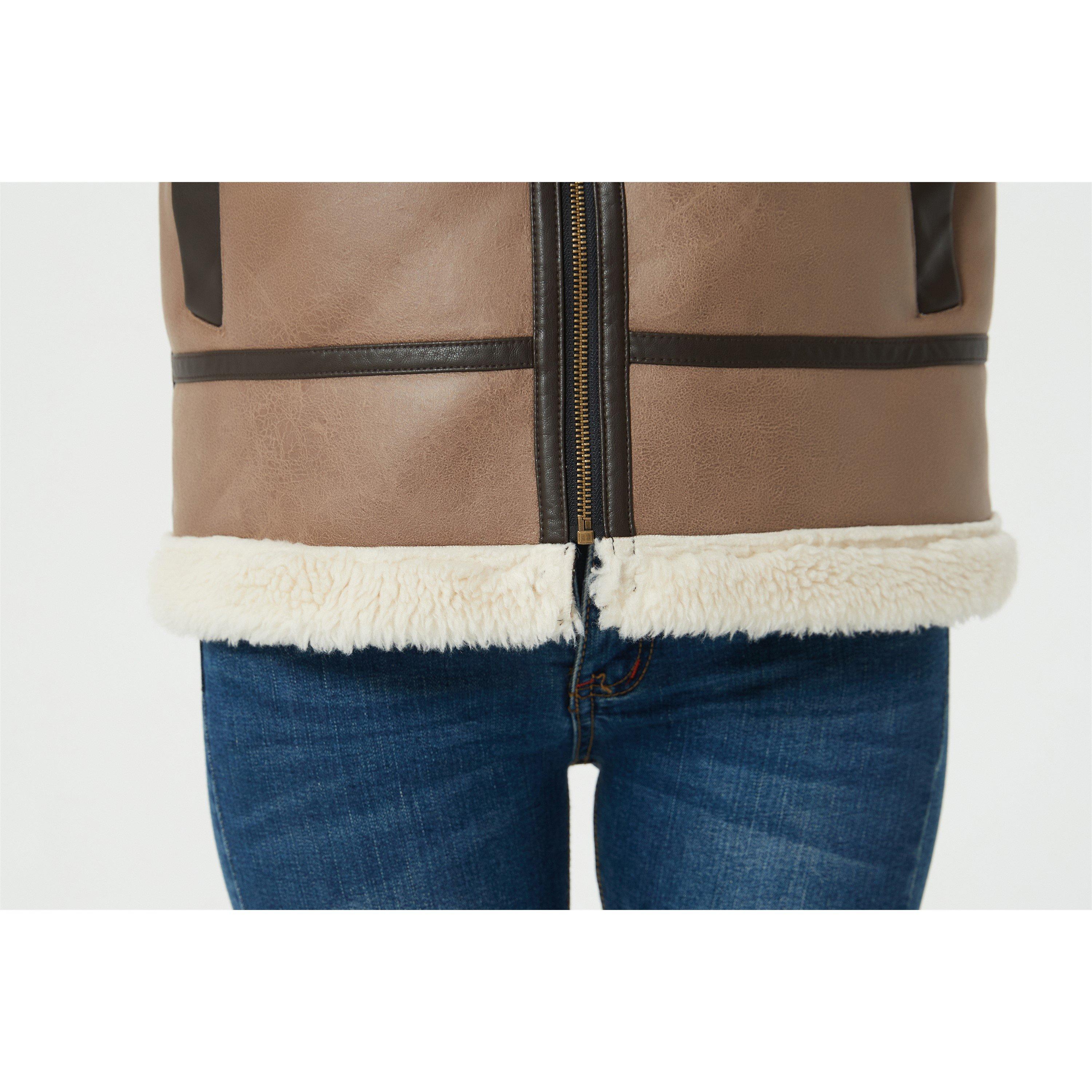 Be You B Suedette Aviator Jacket