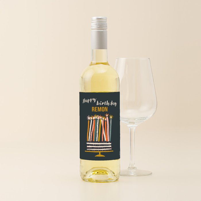 Condado Real | Verdejo - Viura | Happy Birthday met eigen naam | 750 ml