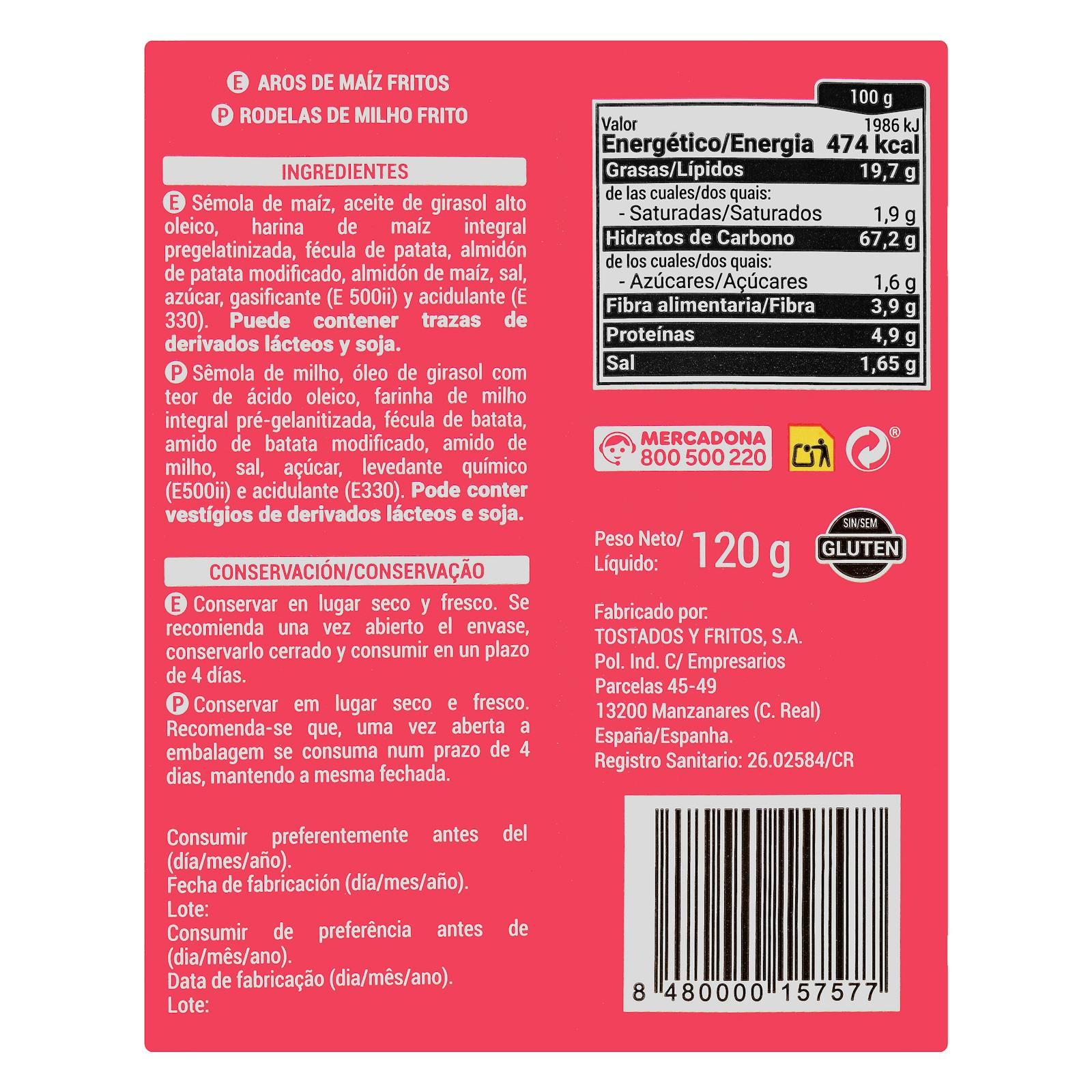 Rondelles de maïs Hacendado