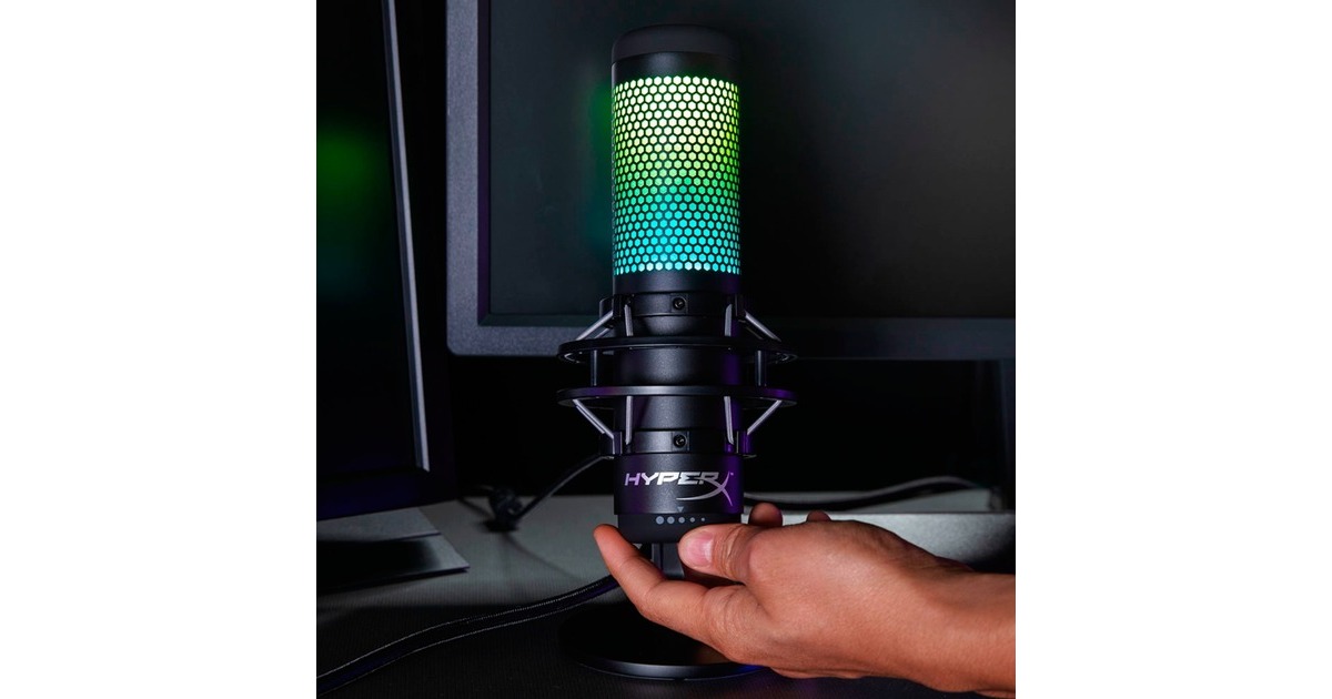 HyperXQuadCast S microfoon  (Zwart, RGB led)