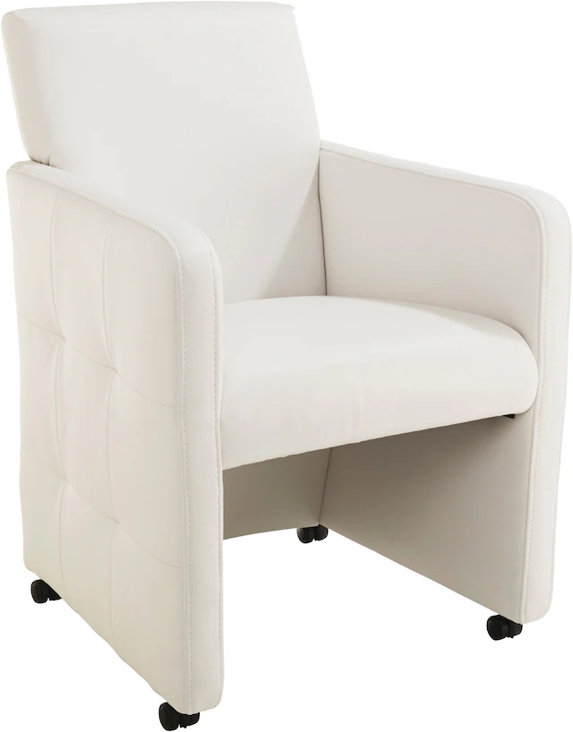 exxpo - sofa fashion Esszimmersessel »Barista, Loungesessel auf Rollen mit hoher Bodenfreiheit« Barista Clubsessel auf Rollen mit schmalen Armlehnen, modernes Design