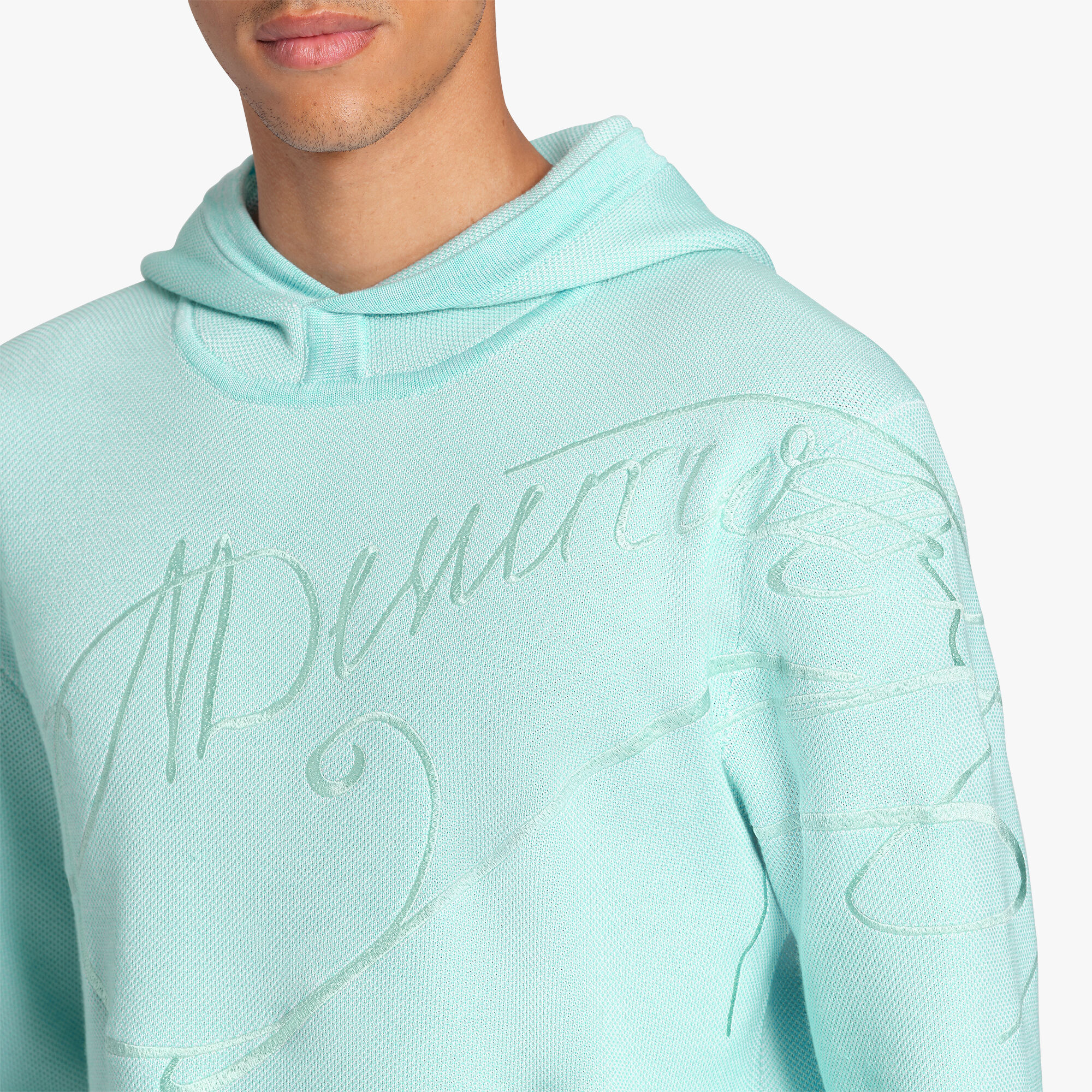 Sweat À Capuche En Soie Piquee Scritto