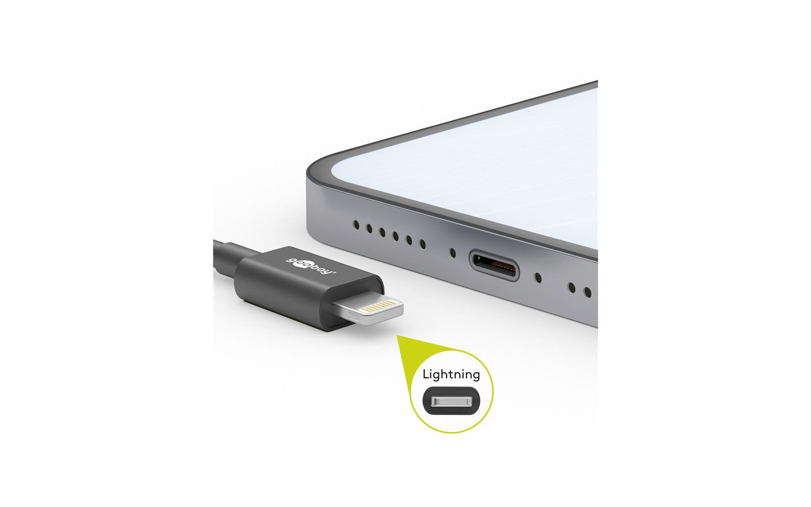 Goobay DAT Lightning USB-C Lade und Synchronisations Vollmetall-Kabel 0,5 m