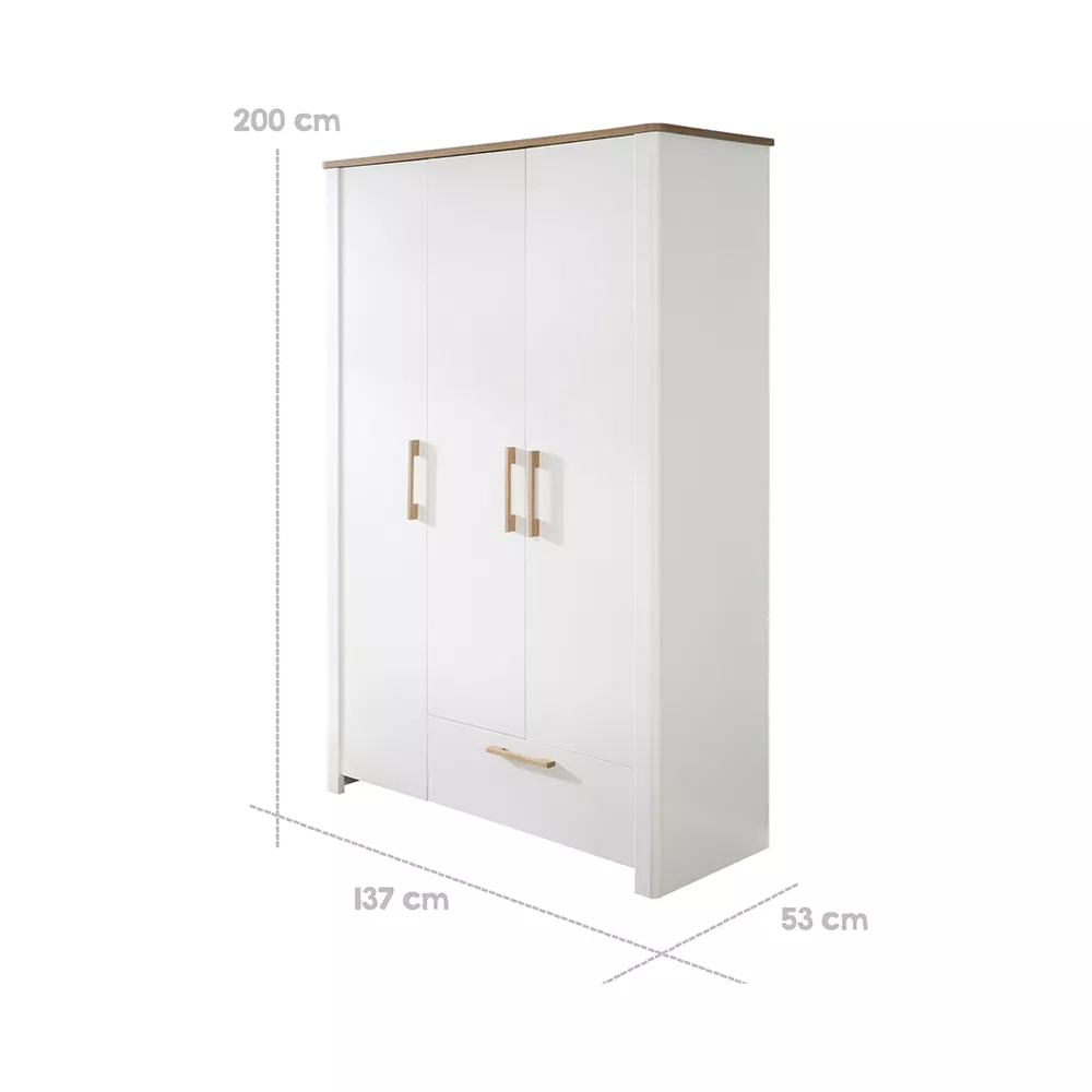 roba Kleiderschrank Ava 3 türig weiss