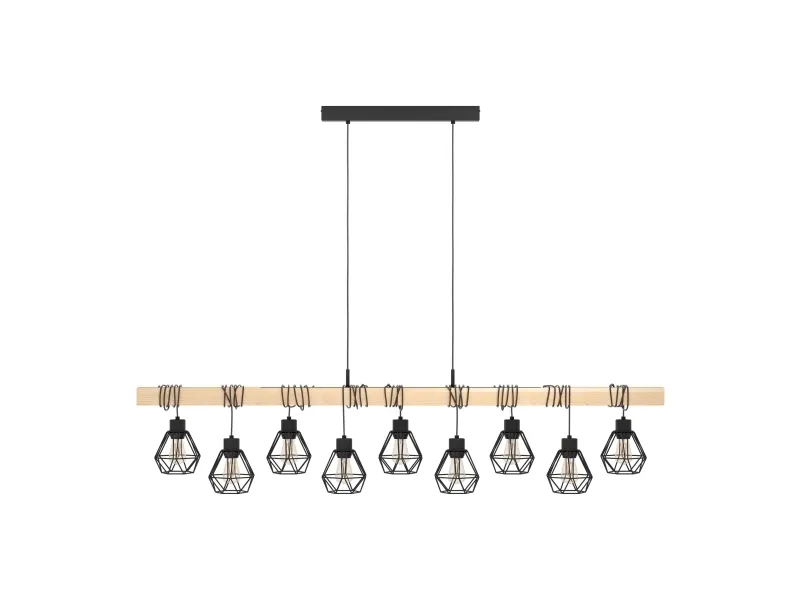 EGLO TOWNSHEND 5 LANGBORD 9L SORT/TRÆ FSC