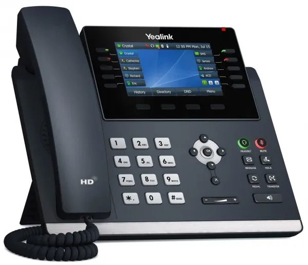 Yealink SIP-T46U - VoIP-telefon med opkalds-ID - 3-vejs opkaldskapacitet - SIP, SIP v2 - 16 linjer - klassisk grå