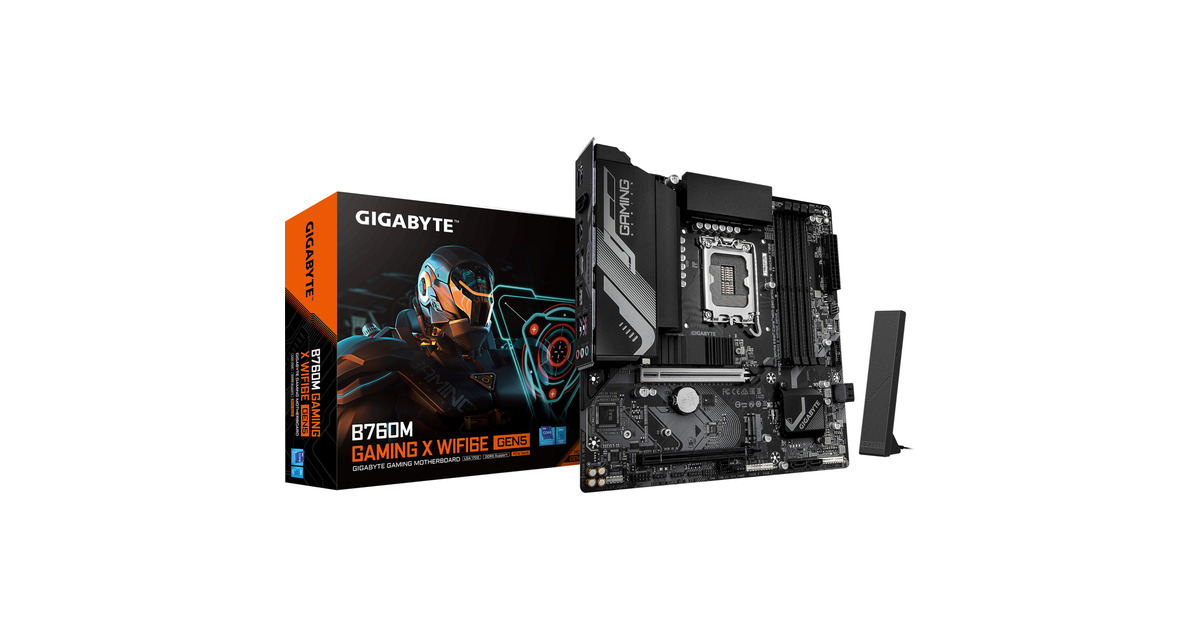 GIGABYTEB760M GAMING X WIFI6E GEN5 socket 1700 moederbord  (Zwart, RAID, 2.5Gb-LAN, Wi-Fi 6E, BT 5.3, Sound, µATX)