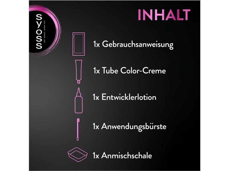 Syoss Augenbrauenfarbe 4-1 Dunkelbraun Dauerhafte Augenbrauenfarbe mit Anwendungsbürste