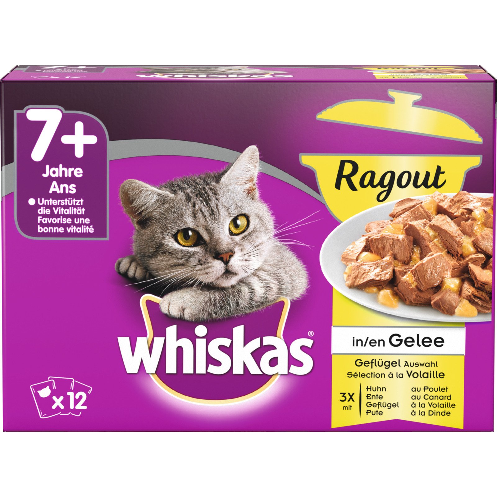 Whiskas 7+ Ragout Geflügel Gelèe 12x85g