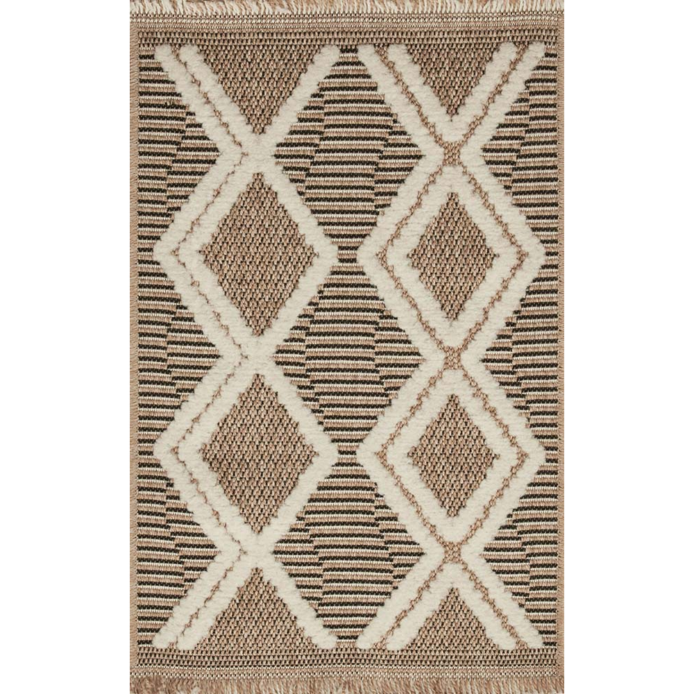 Tapis intérieur extérieur aspect jute noire tulum 9048 290 x 200 cm