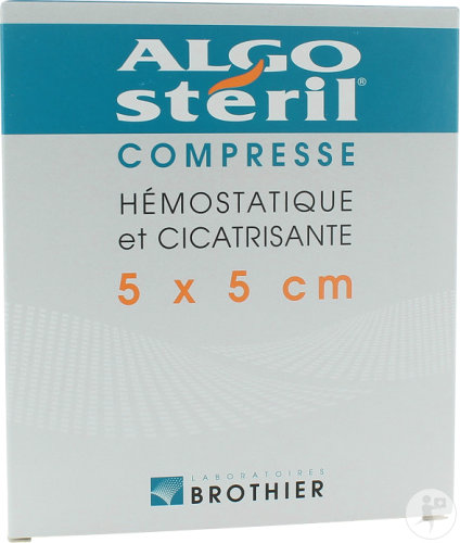 Brothier Algosteril Compresse Hémostatique Et Cicatrisante 5x5cm 10 Pièces