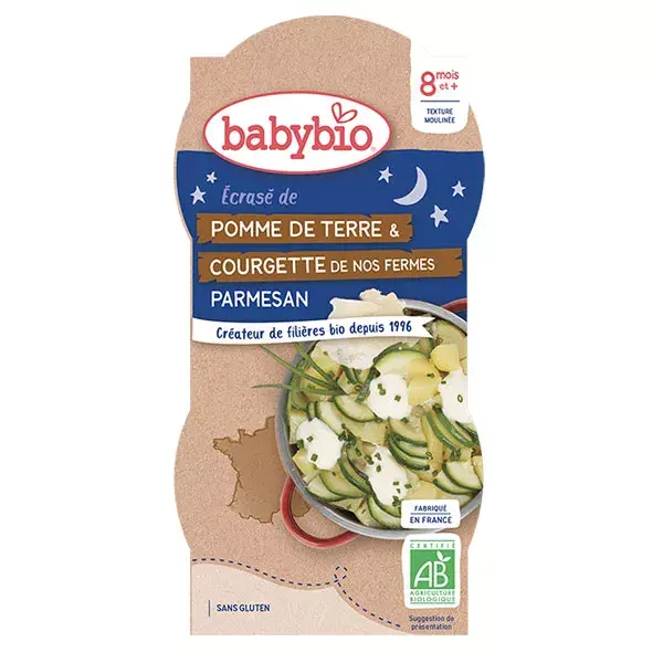 Refeições noturnas Babybio, pacote com 1 semana, orgânicas.
