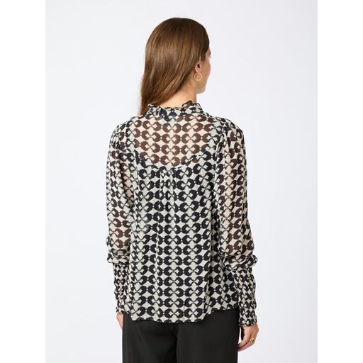 Neo Noir Camisa Graphic Print Bluse, Black, 40