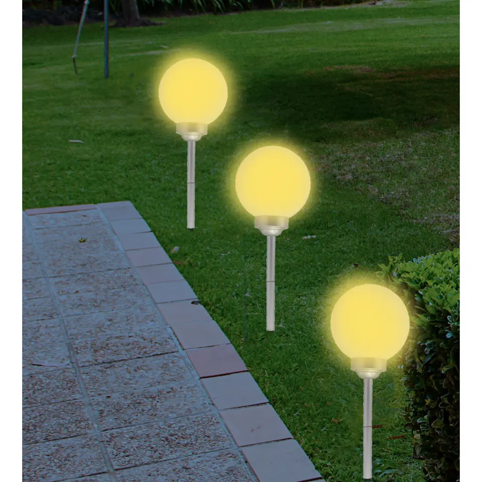 Gerimport Solar tuinlamp/prikspot grote bol - H56 cm