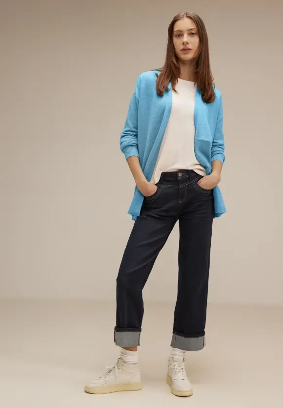 Offener Strickcardigan - light aquamarine blue mel.