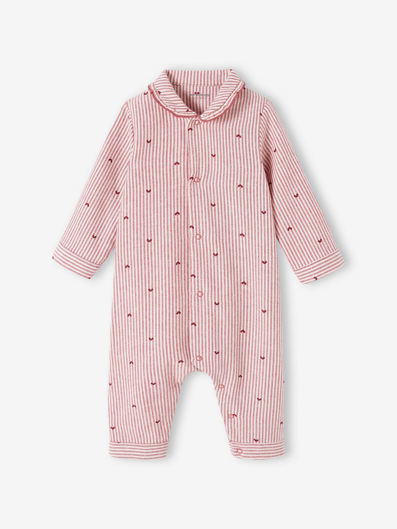 Macacão de algodão com abertura frontal, para bebê menina, rosa antigo