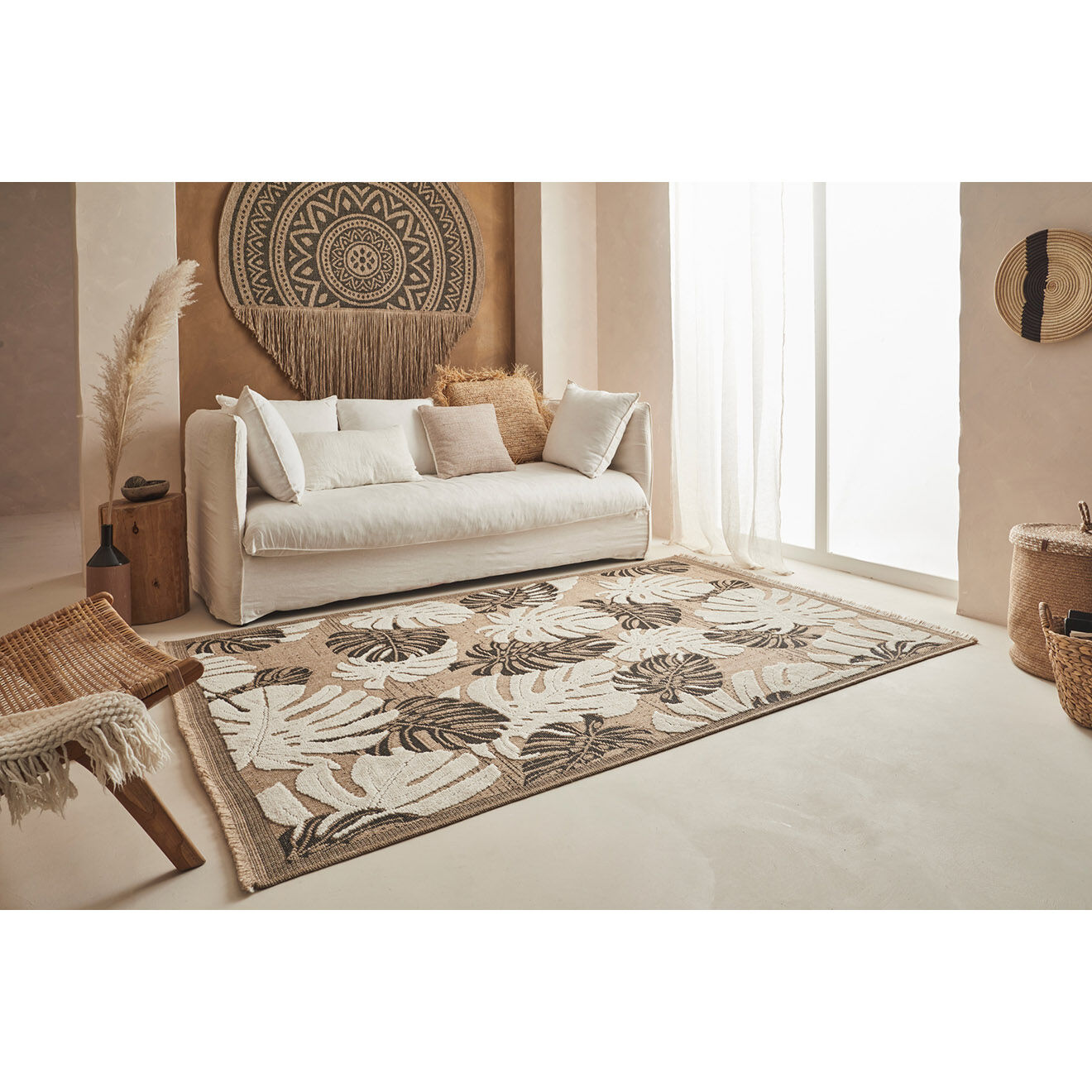 Nazar Rugs Tapis aspect jute TULUM 9062 noir - 200x290 cm