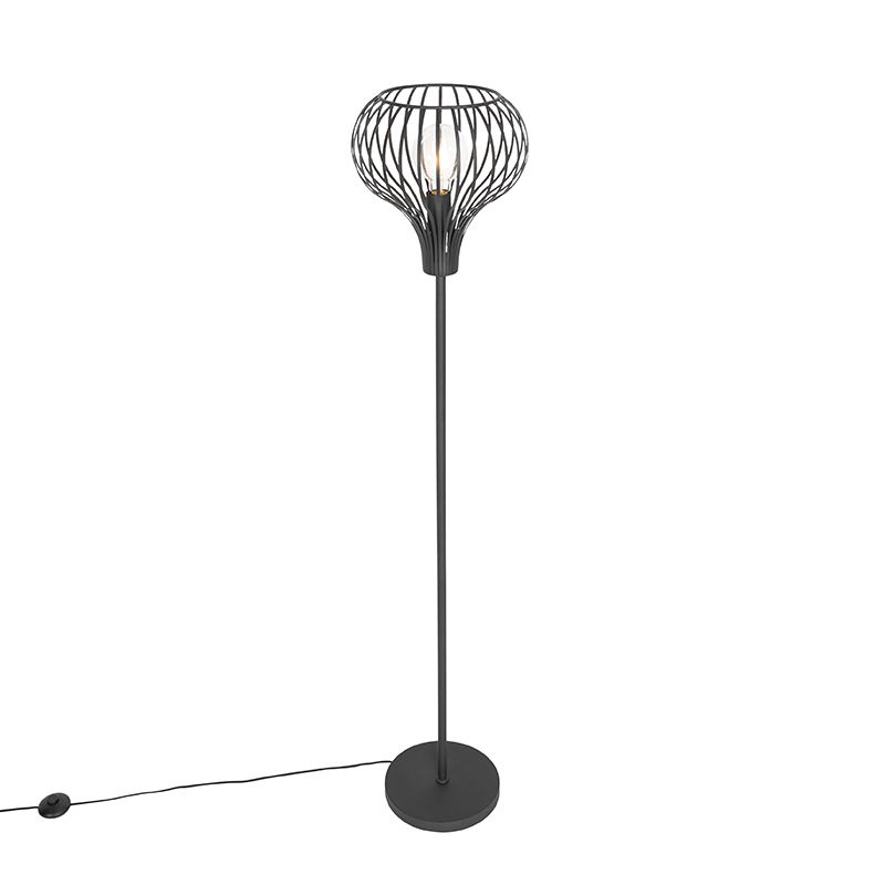 Moderne vloerlamp zwart - Saffira