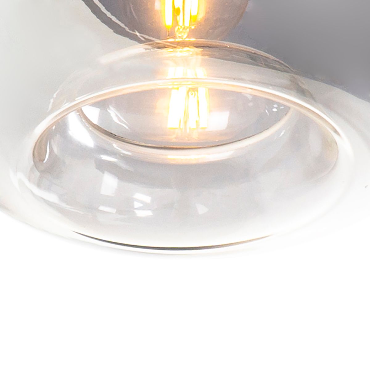 Smart hanglamp zwart met smoke glas incl. 3 Wifi P45 - Busa