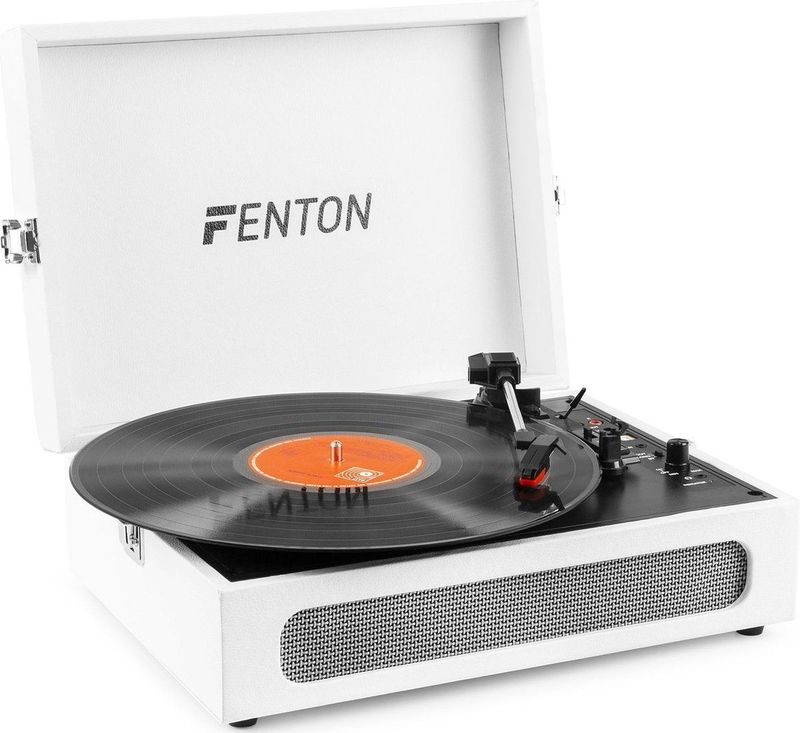 Retro Platenspeler Bluetooth in & out - Fenton RP118 - model 2024 - Geschikt voor alle platen - Ingebouwde speakers - Beige