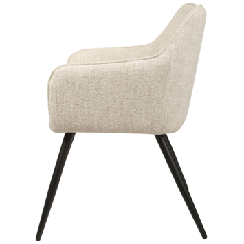 KARWEI eetkamerstoel Xavi beige bouclé stof met armleuning