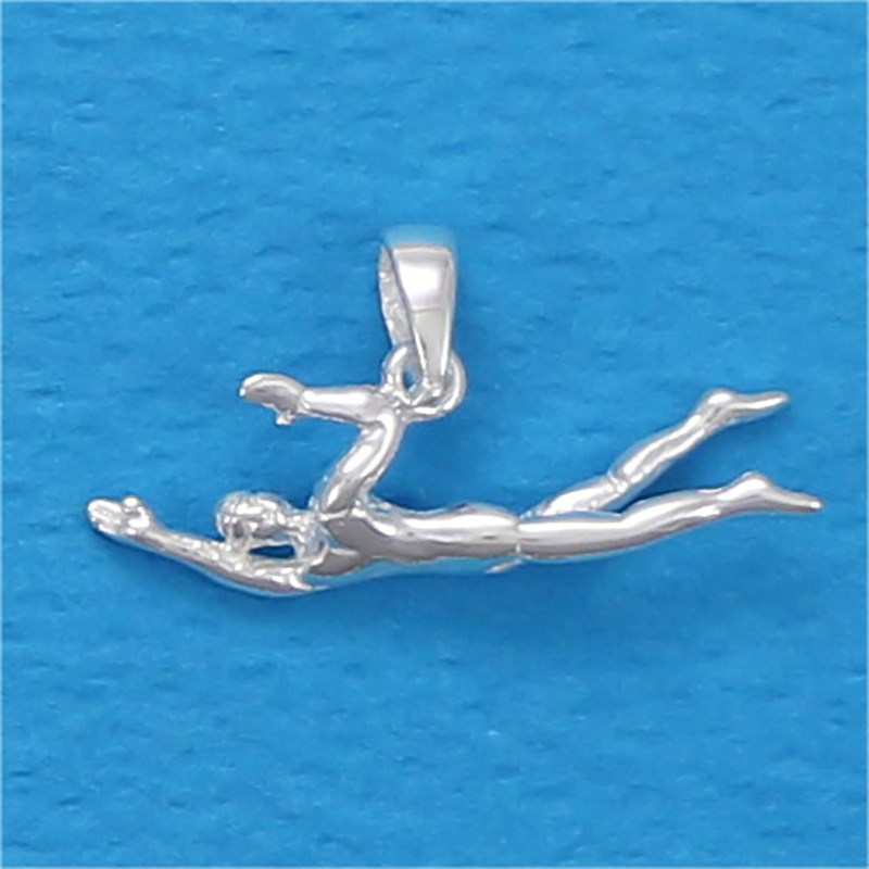 Pendentif natation nageur de crawl nouvelle édition - Argent massif
