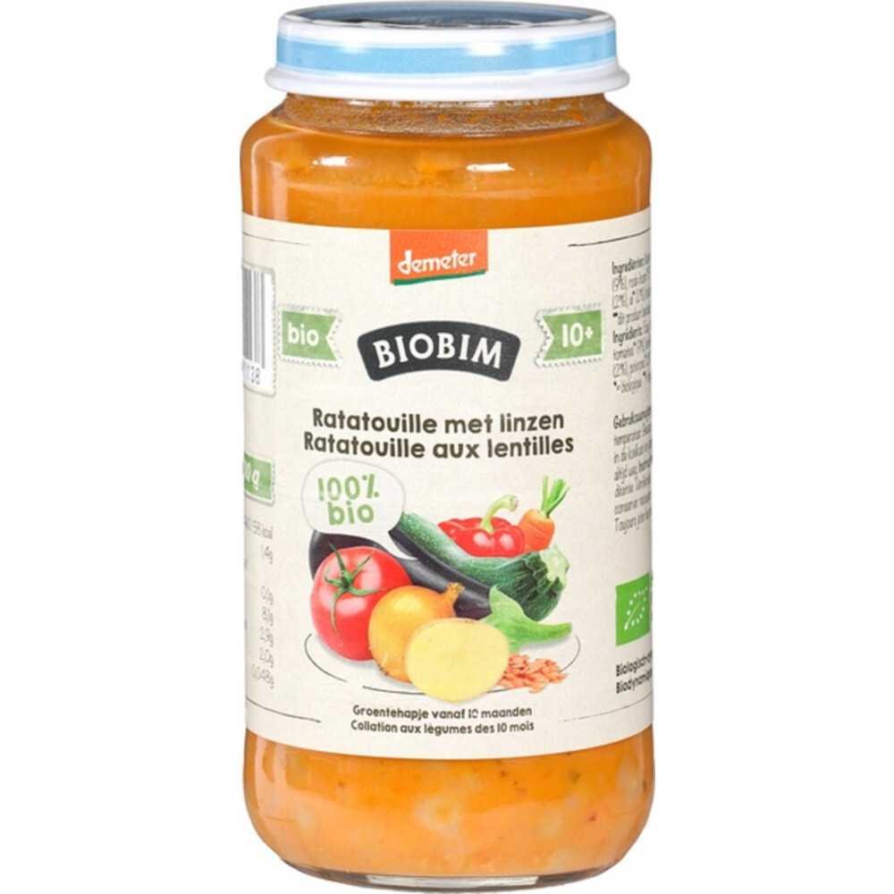 6x Biobim Maaltijd 10+ mnd Ratatouille met Linzen250 gr