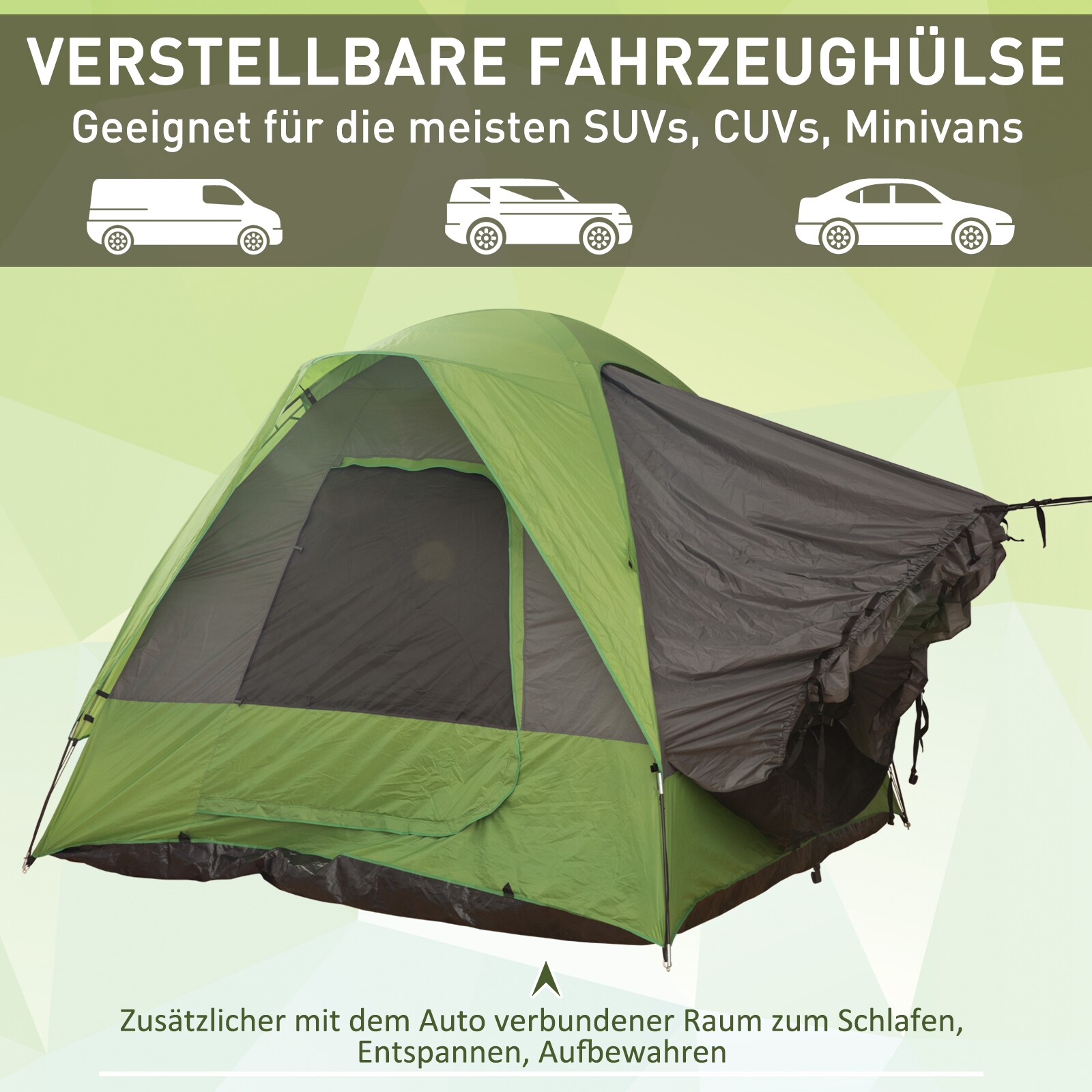 Outsunny Campingzelt für 4-5 Personen grün 300 x 300 x 230 cm (LxBxH)