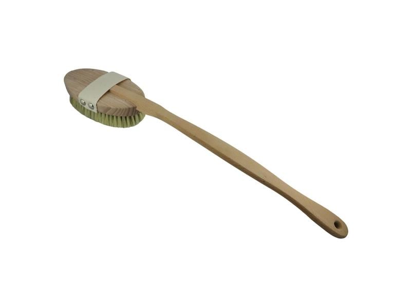 Herba Massagebürste mit Kordel Rosshaar/Nylonborsten braun Badebürste für die Körpermassage