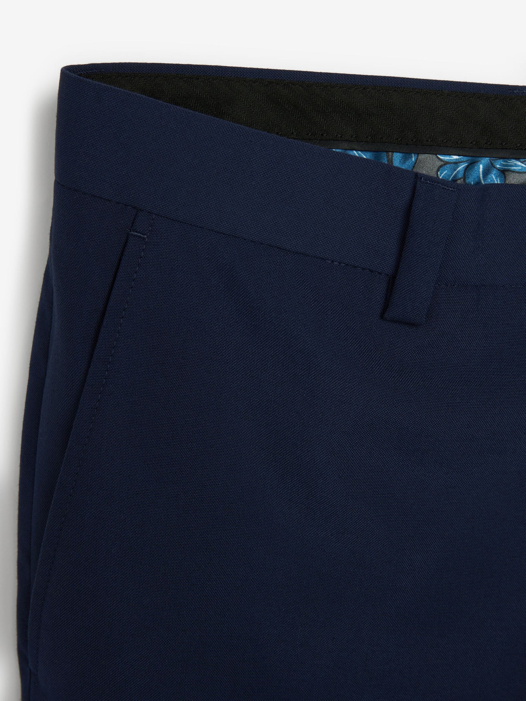 Helderblauw - Slim Fit - Kostuumbroeken