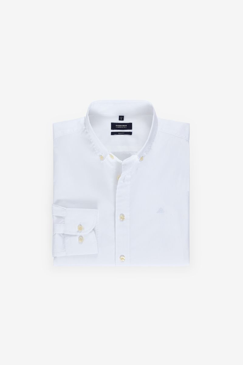 CAMISA BÁSICA EM POPELINA SLIM FIT