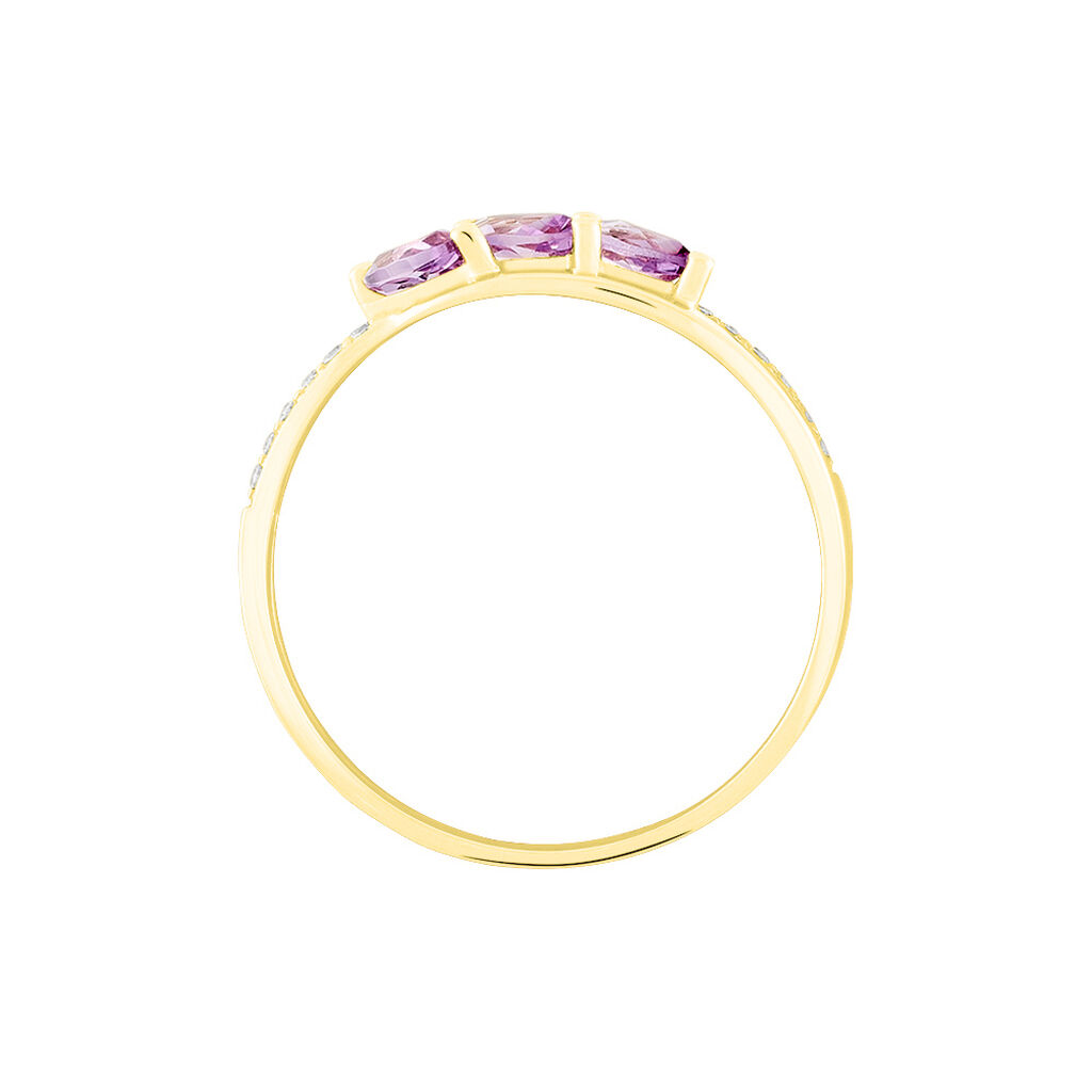 Bague Lukretia Or Jaune Amethyste Et Oxyde De Zirconium