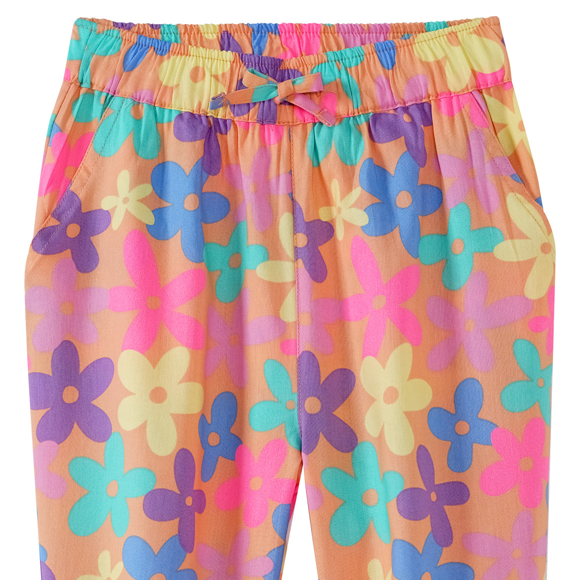 Topolino Mädchen Hose mit bunten Blumen hellorange