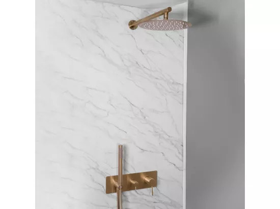 Envol colonne de douche encastrée mécanique cuivre brossé - Essebagno