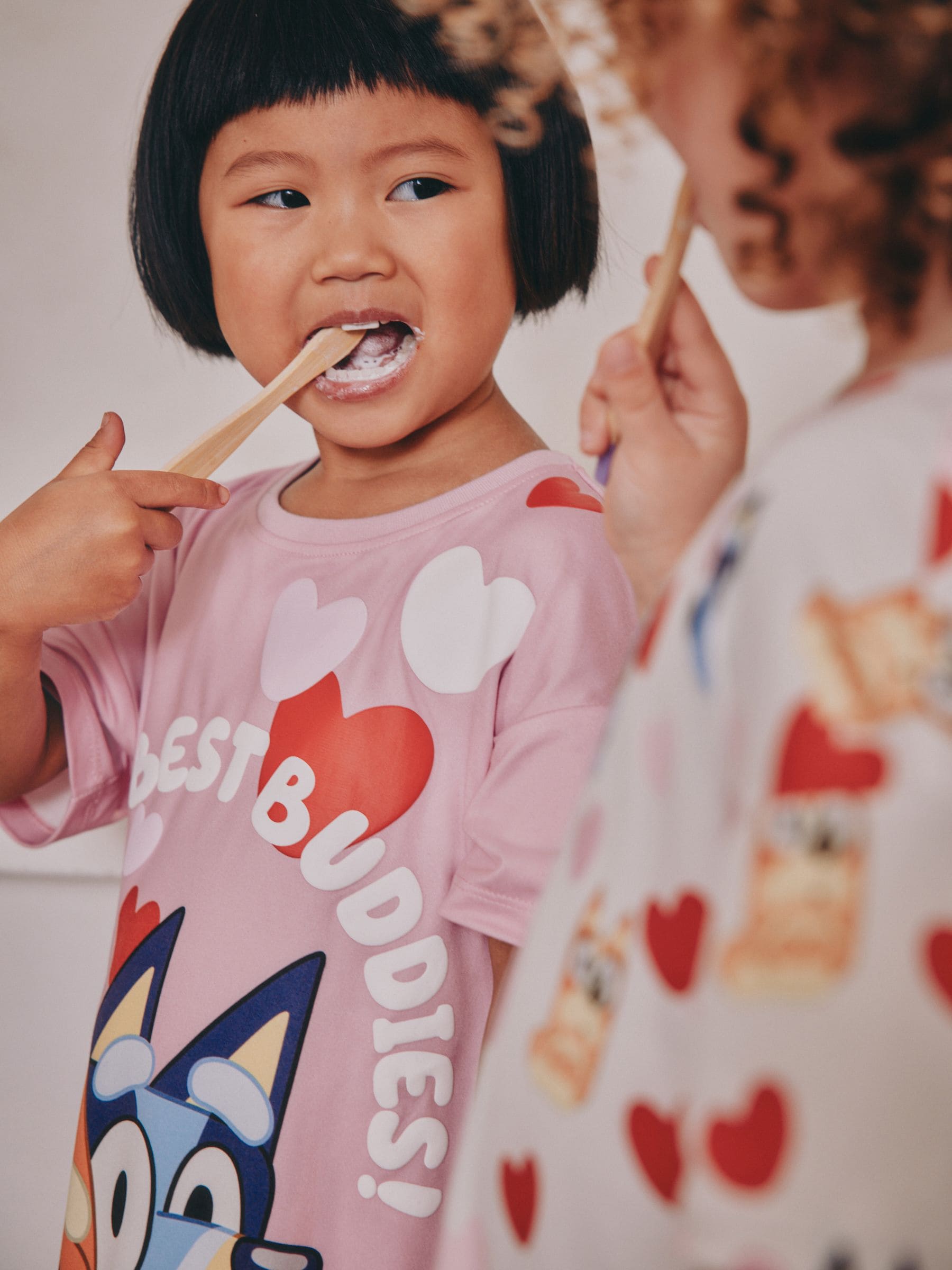 Roze - Bluey nachtjaponnen verpakking van 2 (2 - 8 jr)