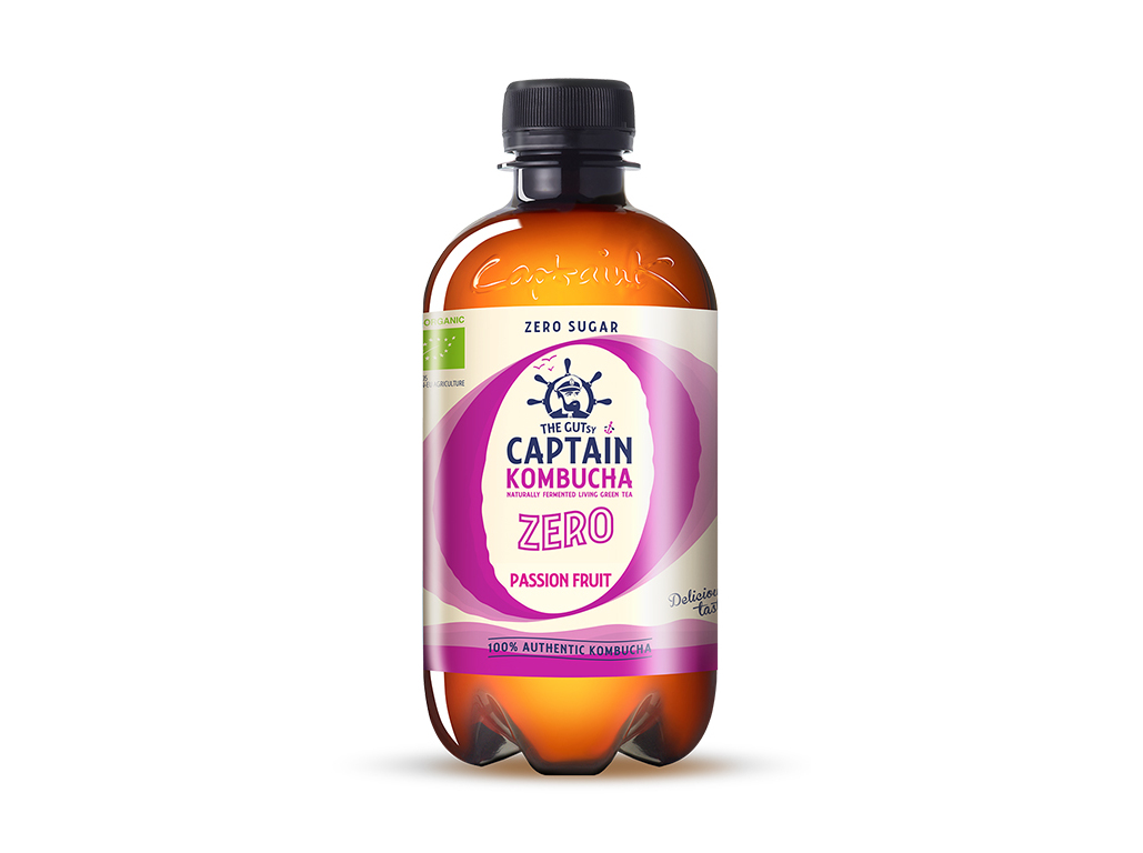 KOMBUCHA THE GUTSY CAPTAIN MARACUJÁ 0%AÇÚCARES BIO 400ML