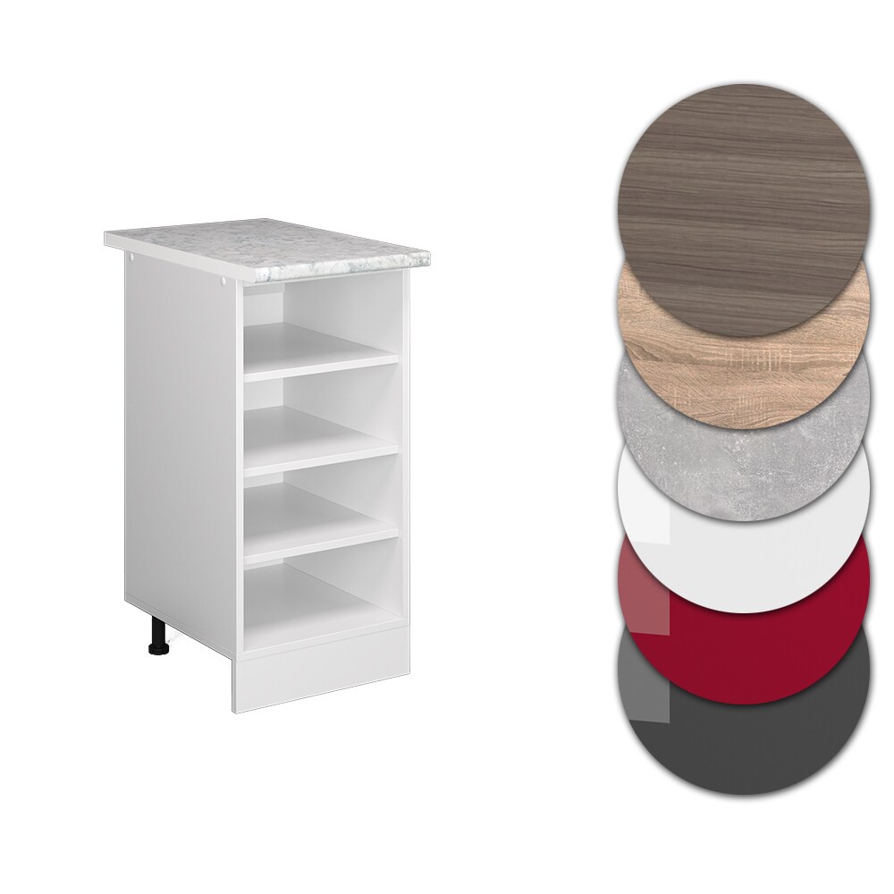 Vicco Regalunterschrank Küchenschrank Küchenzeile R-Line 40 cm Weiß Fächer Arbeitsplatte