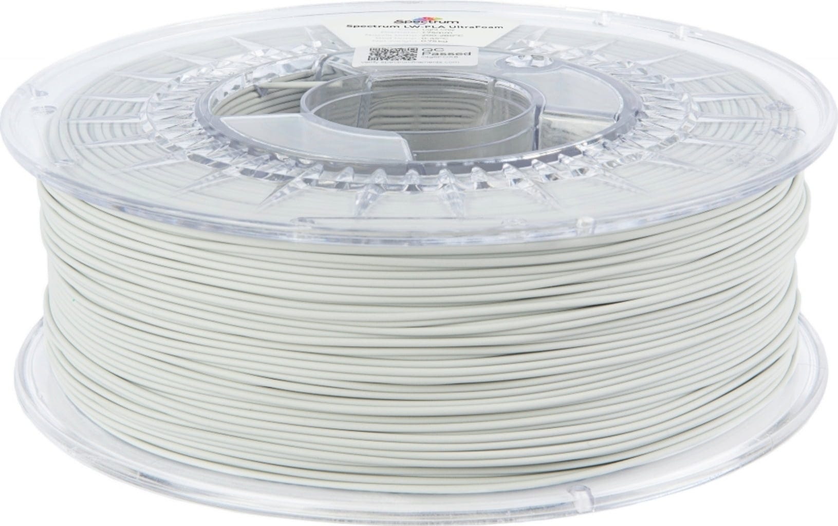 Spectrum  LW-PLA UltraFoam Light Grey, 1,75 mm / 750 g    PLA Filament mit Schaumbildungstechnologie in Light Grey